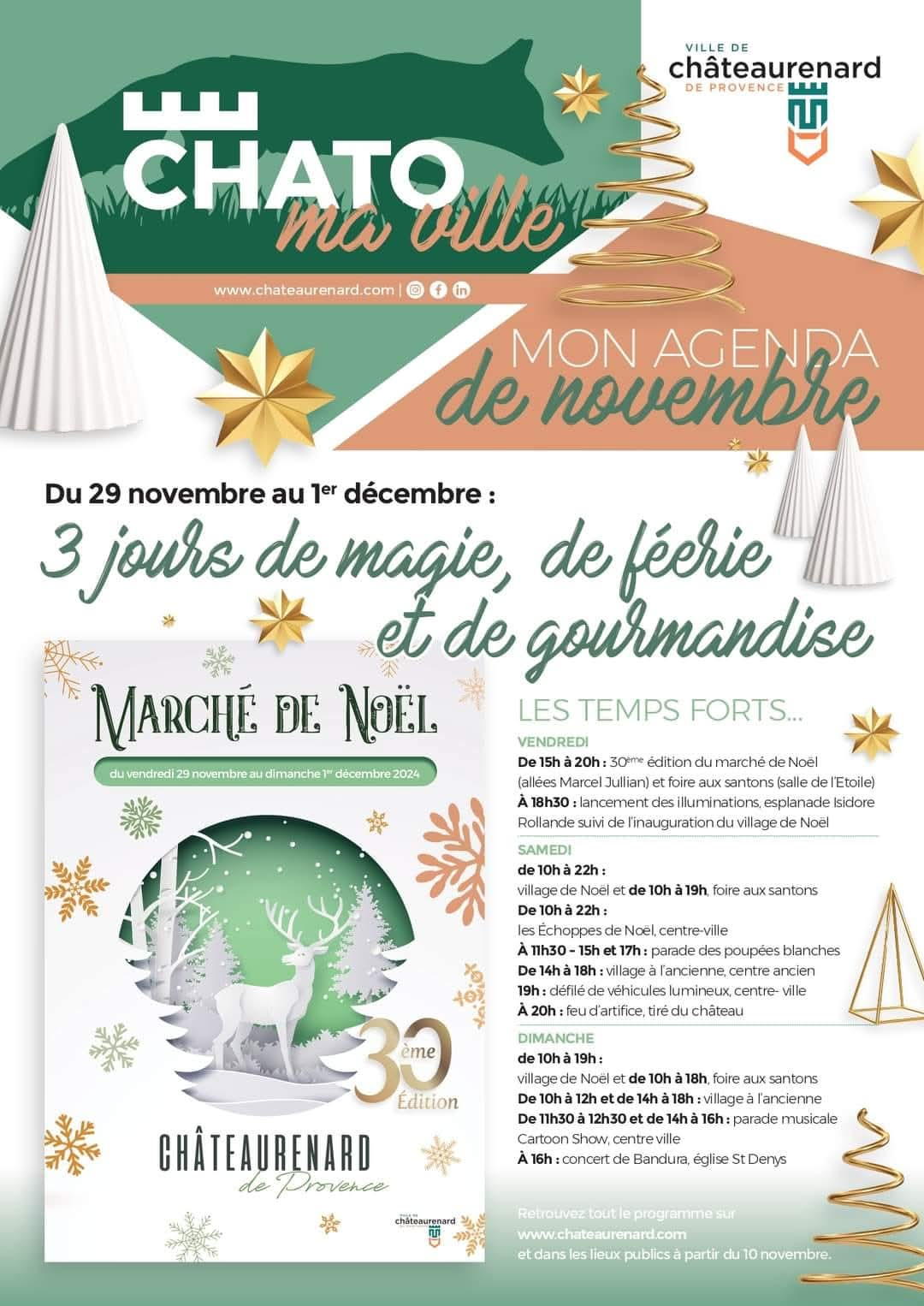 Marché de Noël de Châteaurenard du 29 novembre au 1er décembre 2024