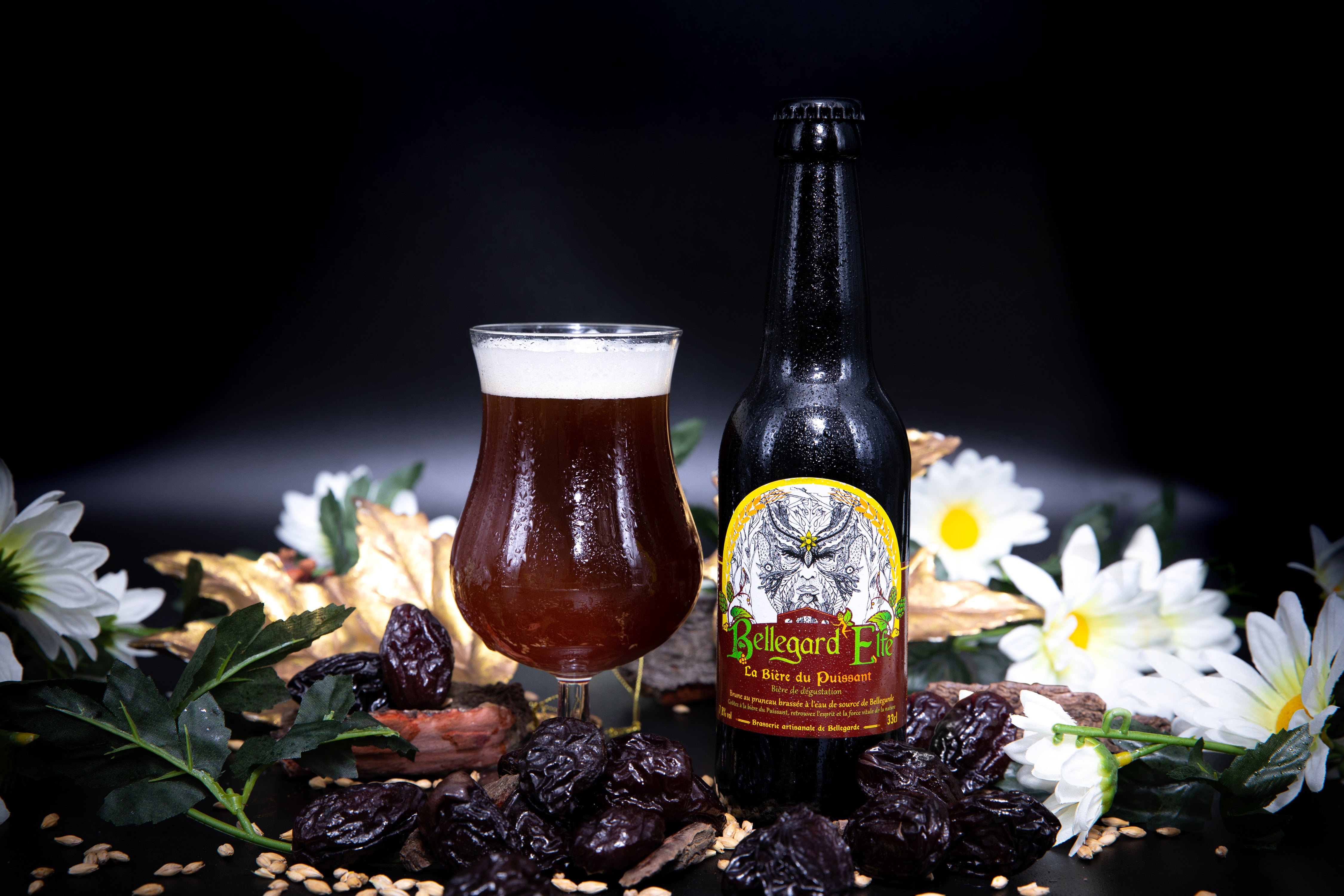 La Bière du Puissant, Bière artisanale brune aux fruits secs et pruneau par Bellegard'Elfe
